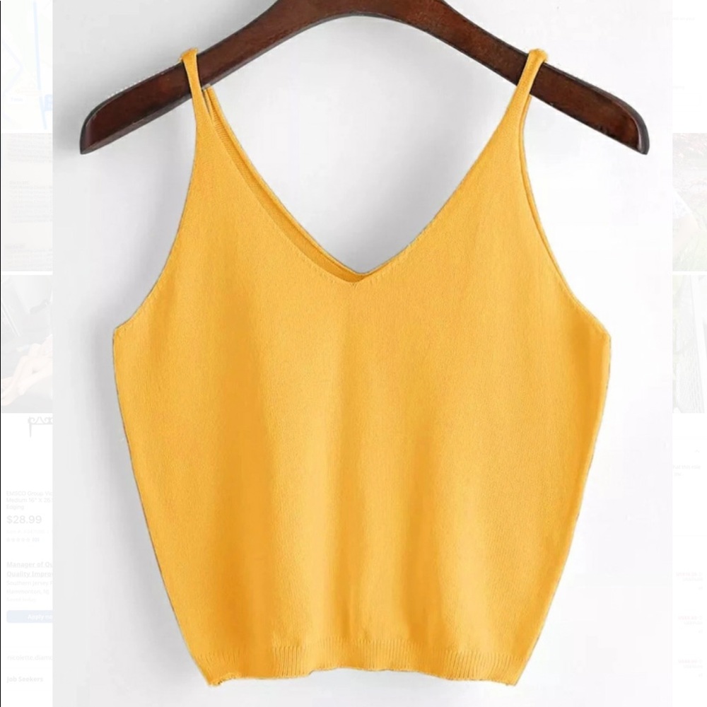 Small SHEIN Yellow cropped Tank Top